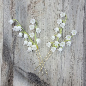 BOXED 2 - Lily of the Valley Hair Pins -  MATCHING Boutonniere / Corsages / Bouquet