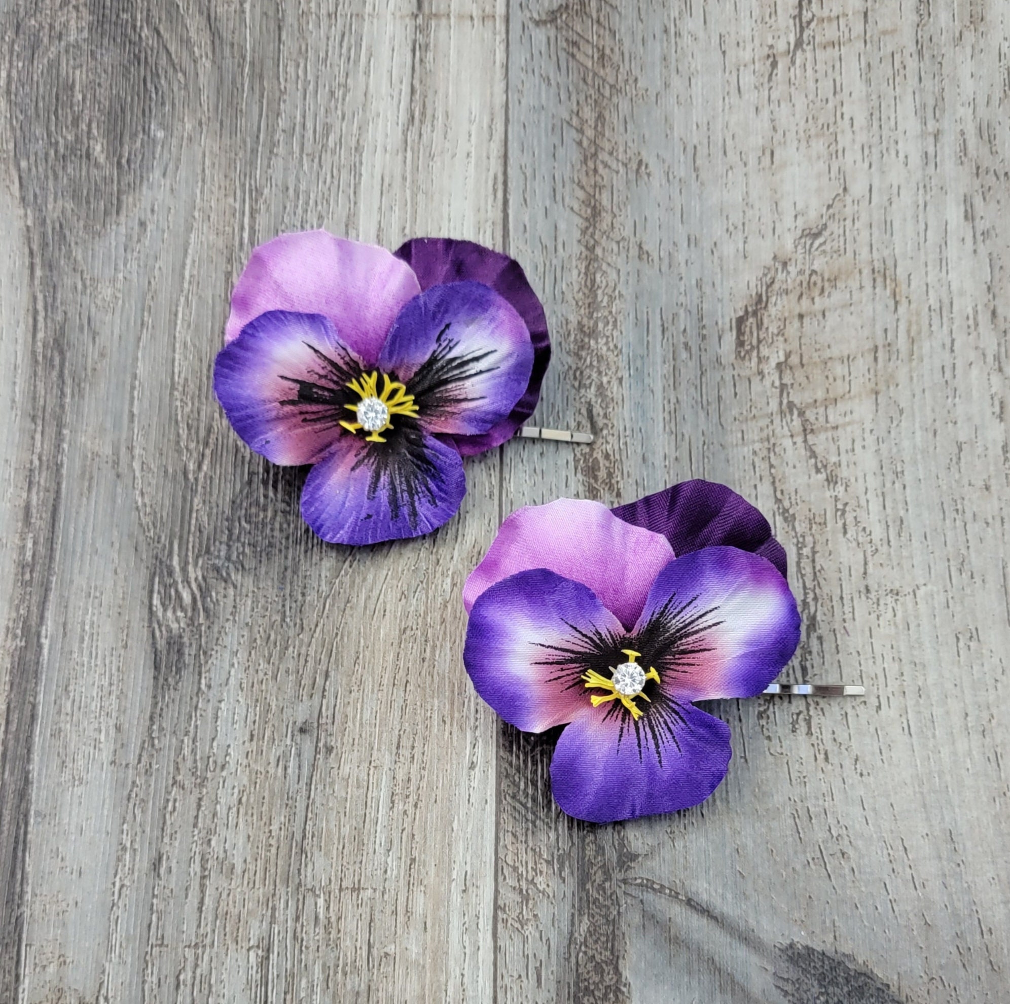 Pansy Hair Clip - Etsy