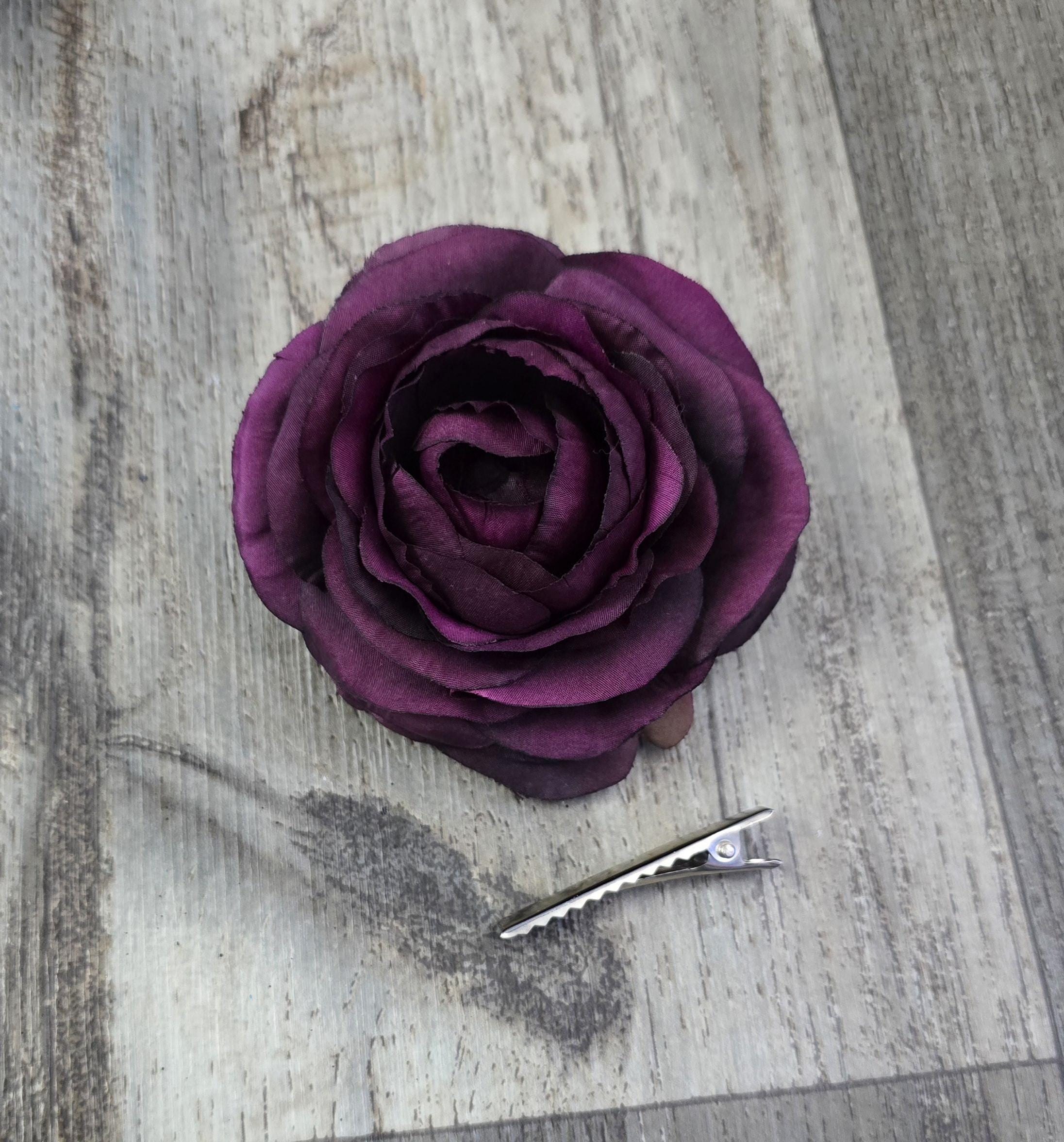 Plum Rannuculus BOXED Plum Purple Ranunculus Hair Clip - MATCHING Items Available - Etsy