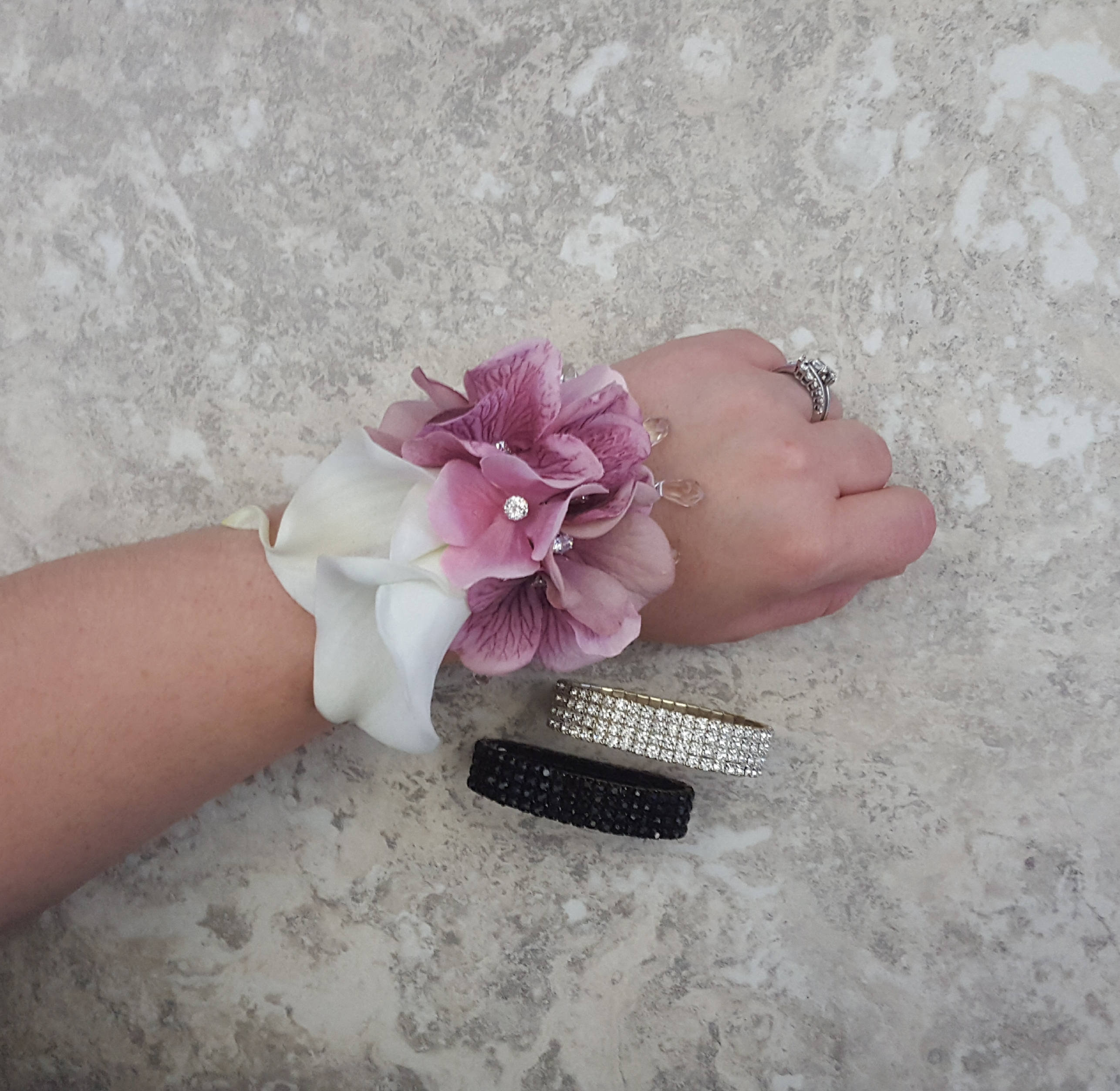 Image of Pink diamond hydrangea boutonniere