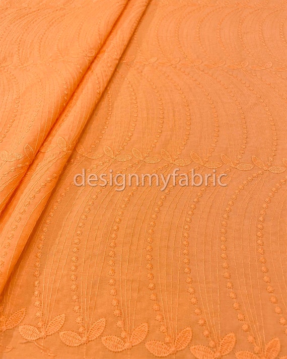 Free Shipping. Orange Cotton Embroidered Eyelet Fabric 200499 Etsy UK