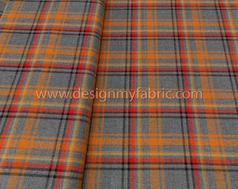 Brown Orange Tartan Wool Fabric – Fabrics4Fashion