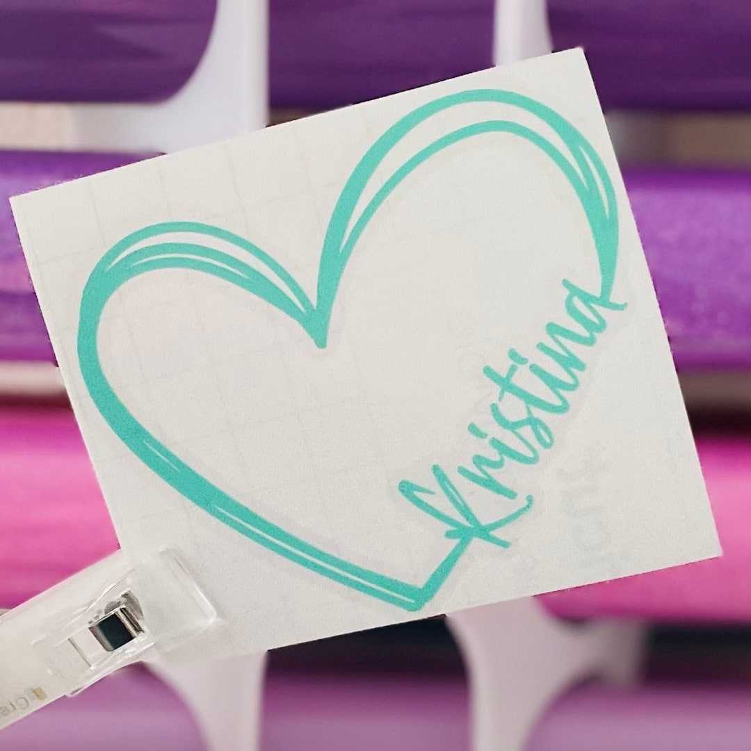 Custom Heart Decal With Name/perfect Gift/gifts Under 5 - Etsy