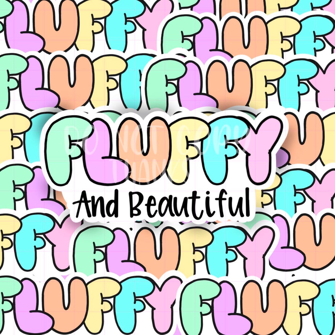 Fluffy Vinyl Sticker | Beautiful Colorful Laptop Decal - Etsy