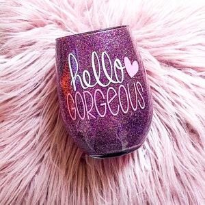 Hello Gorgeous/Makeup brush holder/Cute Bathroom Decor