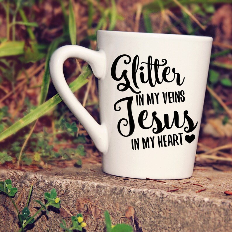 decal Glitter /& Jesus coffee mugs cups sassy