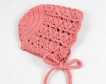 CROCHET PATTERN PDF - Crochet Baby Bonnet - Baby Hat, Baby Beanie, Lace Baby Bonnet, Winter Hats, Baby Shower Gift, Infant, Vintage Look Hat