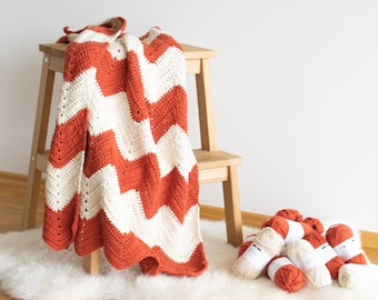 CROCHET PATTERN PDF - Crochet Baby Blanket - Chevron Blanket - Zig zag Blanket - Baby Blanket in two colors