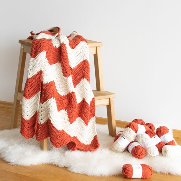 CROCHET PATTERN PDF - Crochet Baby Blanket - Chevron Blanket - Zig zag Blanket - Baby Blanket in two colors