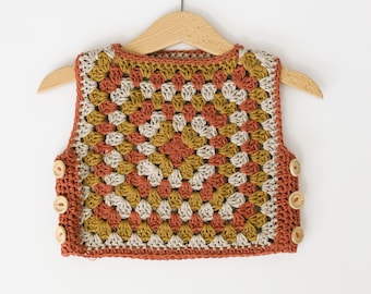PDF Häkelanleitung - Grandma Square Vest für Babys und Kleinkinder