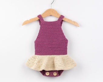 CROCHET PATTERN - Crochet Baby Romper/Playsuit Little Ballerina - Baby Overall - PDF