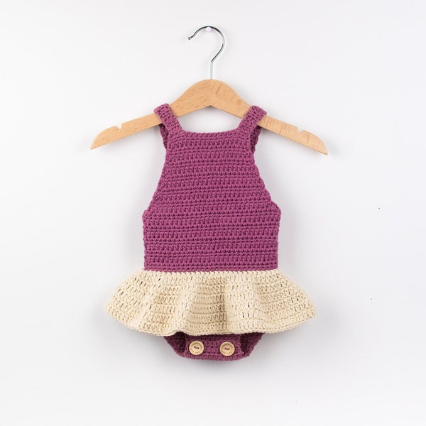 CROCHET PATTERN - Crochet Baby Romper/Playsuit Little Ballerina - Baby Overall - PDF