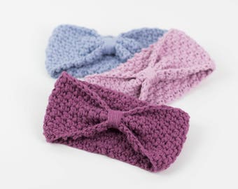 CROCHET PATTERN PDF - Simple Easy For Beginners Crochet Headband - All sizes - Blueberry Dance Headband, Warm Winter Accessory, Head Wrap