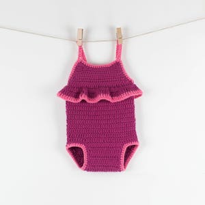 CROCHET PATTERN - Crochet Baby Romper Strawberry Pie - Baby Overall - Baby Romper - PDF