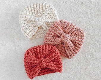 PATRON AU CROCHET - Turban bébé au crochet | Bonnet au crochet | Bonnet au crochet | Bonnet au crochet| Nouveau-né, bébé, tout-petit, enfant, adolescent et adulte - PDF