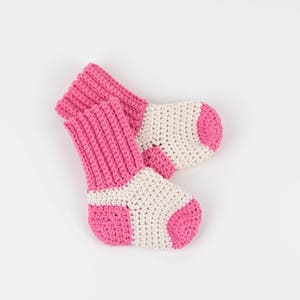 CROCHET PATTERN PDF - Crochet Baby Socks - Baby Booties - Two Tone Socks, Winter Unisex Baby Socks, Baby Sock Booties, Baby Footwear,