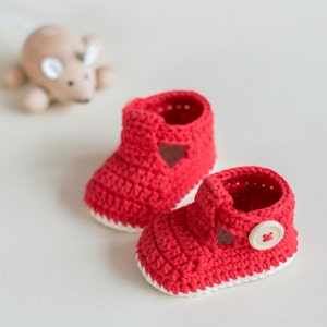 CROCHET PATTERN PDF - Crochet Baby Booties Ruby Slippers, Baby Shoes, Baby Footwear, Baby Sock Booties, Newborn Booties, Baby Shower Gift