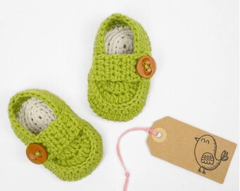 CROCHET PATTERN - Crochet Baby Booties Baby Loafers - Baby Shoes - PDF