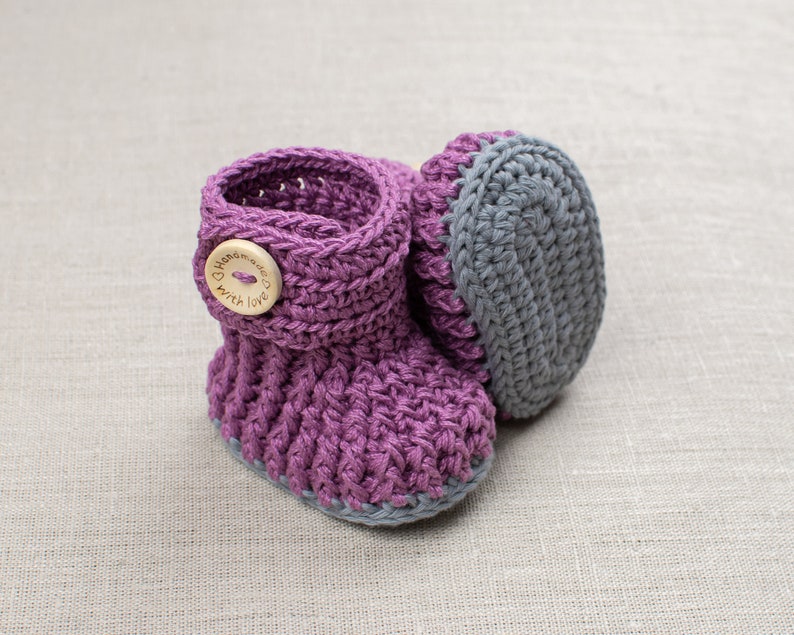 CROCHET PATTERN Crochet Baby Booties Violet Drops Baby Shoes PDF image 3