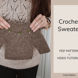 CROCHET PATTERN Crochet Baby Sweater Pullover Jumper Cardigan Winter Jacket PDF image 2