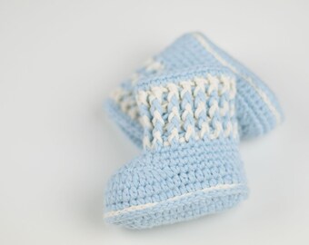 CROCHET PATTERN - Crochet Baby Booties Ribbed Luck - Baby Shoes - PDF