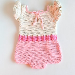 CROCHET PATTERN Crochet Baby Romper Pink Flaming Baby Overall PDF image 5