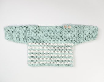 Crochet Baby Sweater Pattern – Striped Cardigan PDF