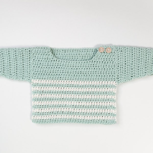 CROCHET PATTERN PDF - Crochet Baby Sweater - Crochet Baby Cardigan - Vest - Shirt - Jumper - Sweatshirt - Hoodie - Pullover