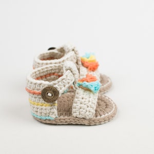 CROCHET PATTERN Crochet Baby Booties Sandals Boho Girl Baby Shoes PDF image 7