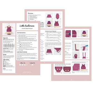 CROCHET PATTERN Crochet Baby Romper/Playsuit Little Ballerina Baby Overall PDF image 3