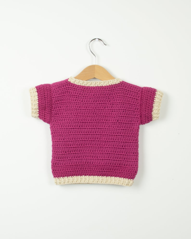 CROCHET PATTERN Crochet Baby Sweater Big Heart Baby Pullover PDF zdjęcie 4