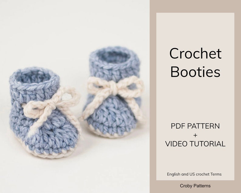 CROCHET PATTERN PDF Crochet Baby Booties Winter Snowflake, Baby Shoes, Baby Footwear, Baby Sock Booties, Newborn Booties, Baby Shower Gift image 2