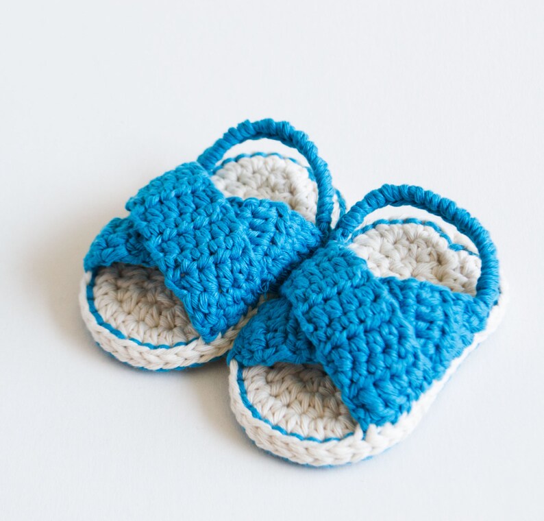 CROCHET PATTERN Crochet Baby Booties Day At The Beach Baby Shoes PDF image 1