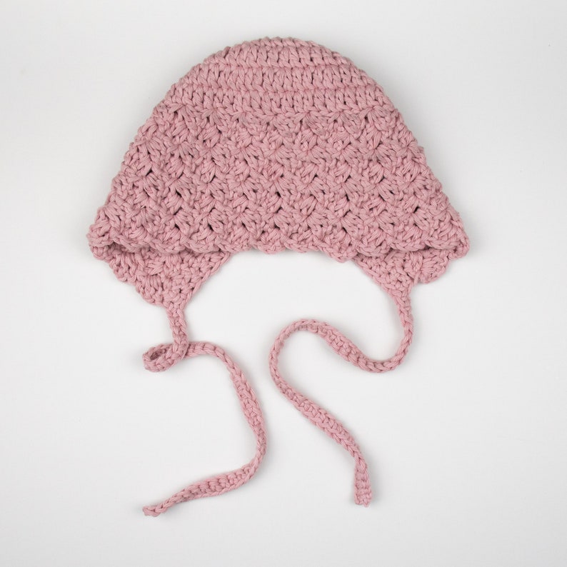 CROCHET PATTERN PDF Crochet Baby Bonnet Baby Hat, Baby Beanie, Lace Baby Bonnet, Winter Hats, Baby Shower Gift, Infant, Vintage Look Hat image 5