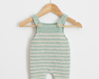 CROCHET PATTERN PDF - Crochet Baby Romper Calming Green - Baby Overall, Baby Overall, Unisex Classic Romper, Blue, Baby Outfit