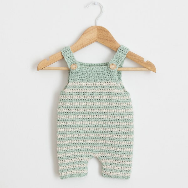 CROCHET PATTERN PDF - Crochet Baby Romper Calming Green - Baby Overall, Baby Overall, Unisex Classic Romper, Blue, Baby Outfit