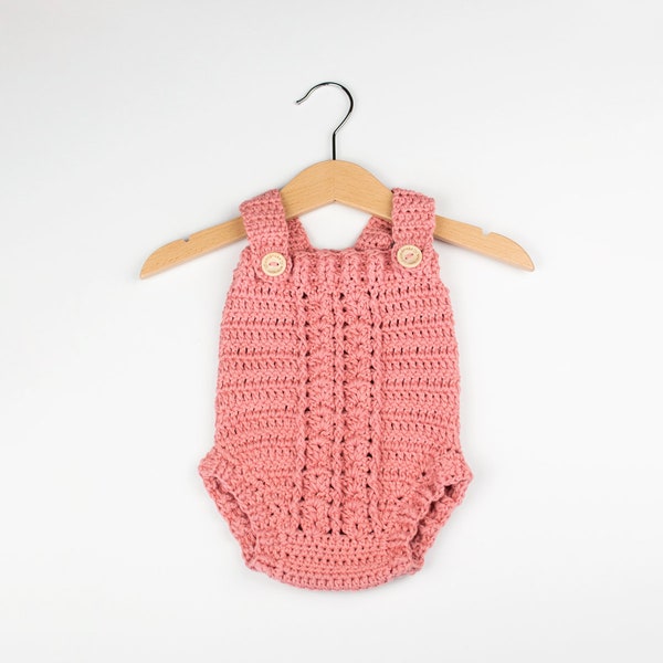 CROCHET PATTERN PDF - Crochet Baby Romper Seashell - Baby Overall, Baby Overall, Unisex Classic Romper, Blue, Baby Outfit