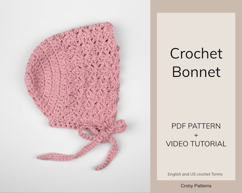 CROCHET PATTERN PDF Crochet Baby Bonnet Baby Hat, Baby Beanie, Lace Baby Bonnet, Winter Hats, Baby Shower Gift, Infant, Vintage Look Hat image 2