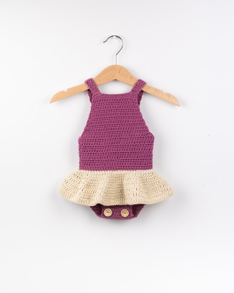 CROCHET PATTERN Crochet Baby Romper/Playsuit Little Ballerina Baby Overall PDF image 1