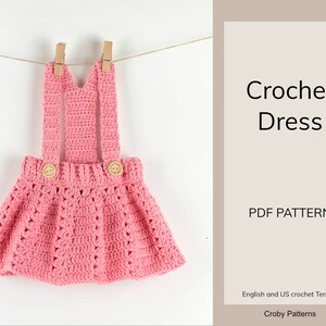 CROCHET PATTERN PDF Crochet Baby Dress Peony Twirl Baby Overall, Baby Skirt, Newborn Outfit, Simple Baby Dress, image 2