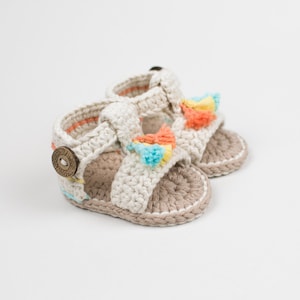 CROCHET PATTERN Crochet Baby Booties Sandals Boho Girl Baby Shoes PDF image 6