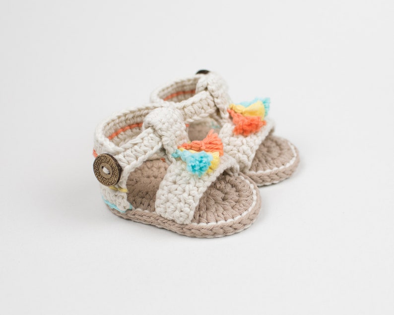 CROCHET PATTERN Crochet Baby Booties Sandals Boho Girl Baby Shoes PDF image 6