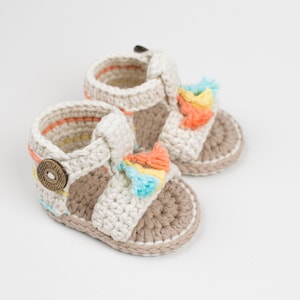 CROCHET PATTERN Crochet Baby Booties Sandals Boho Girl Baby Shoes PDF image 4