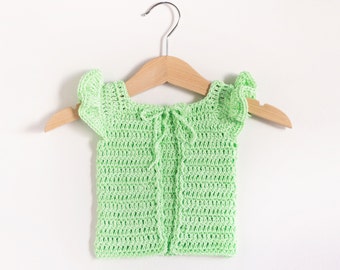 CROCHET PATTERN - Crochet Baby Sweater Lime Cupcake - Baby Cardigan - PDF