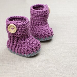 CROCHET PATTERN Crochet Baby Booties Violet Drops Baby Shoes PDF image 4