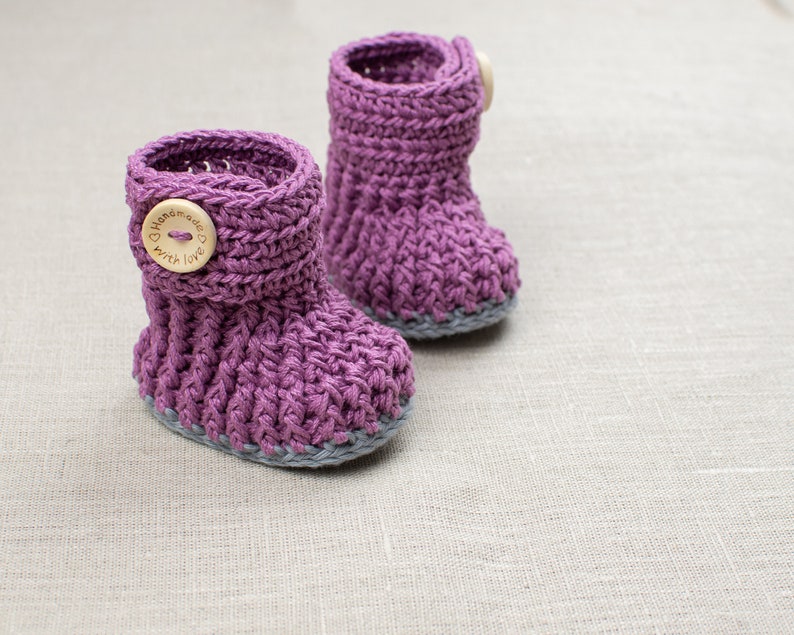 CROCHET PATTERN Crochet Baby Booties Violet Drops Baby Shoes PDF image 4
