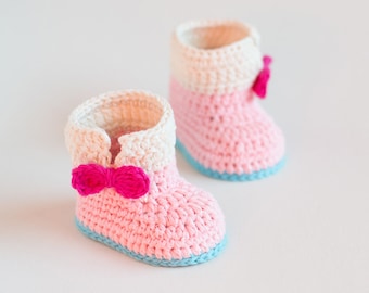 CROCHET PATTERN Crochet Baby Booties Baby Unicorn Baby Shoes - Main Image