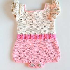 CROCHET PATTERN Crochet Baby Romper Pink Flaming Baby Overall PDF image 6