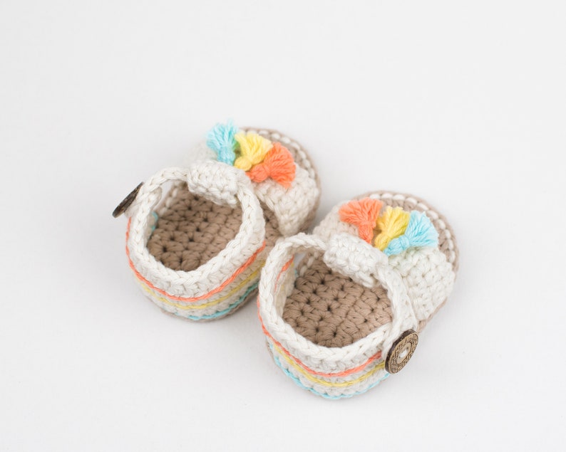 CROCHET PATTERN Crochet Baby Booties Sandals Boho Girl Baby Shoes PDF image 8