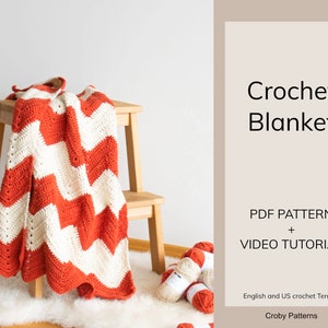 CROCHET PATTERN PDF Crochet Baby Blanket Chevron Blanket Zig zag Blanket Baby Blanket in two colors image 2